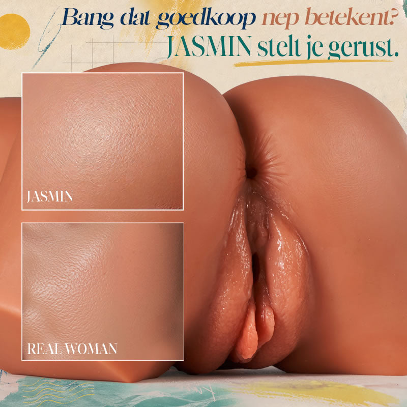 JASMIN - 5,5 lbs dubbele strakke & uitdagende kanalen - Gemakkelijke grip & opberging - Petite Sunny Fitness Girl realistische torso - Masturbator voor mannen