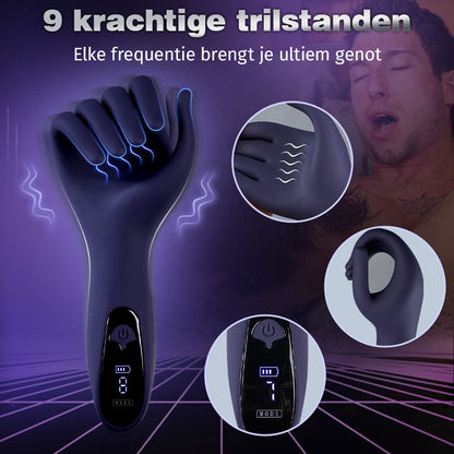 “Gods rechterhand” – Vibratiefunctie met 9 frequenties, gesimuleerd ontwerp, geschikt voor gebruikers met een grote penis