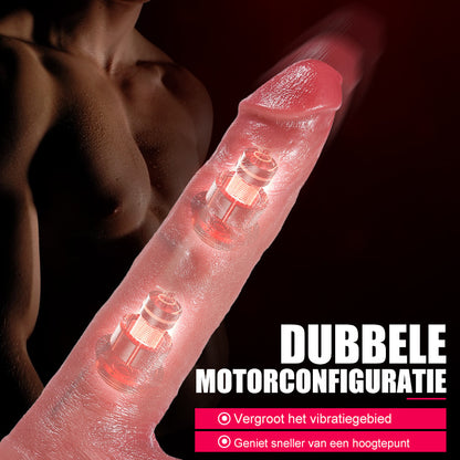【Pre-order】Casimir - Realistische siliconen anale dildo van 7,4 inch met verwarmingsfunctie, stoot- en trilmodus, automatisch