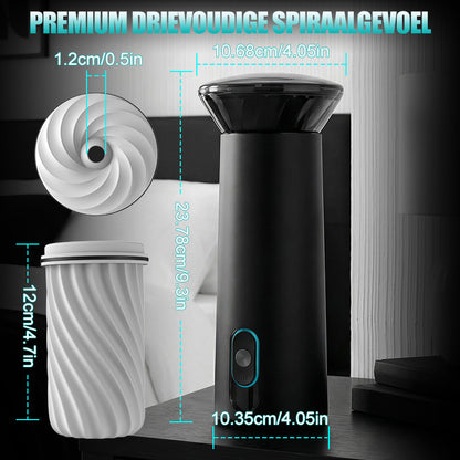 Bliss - Elektrische Masturbator Cup 9 Zuigmodi & Krachtige Vibratie 2,8x Brede Sleeve