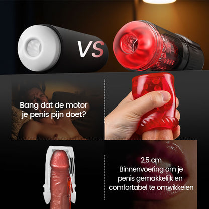 Scarlet - 360° Tonglekkende Levensechte Dikke Sleeve met 7 Zuigmodi Blowjob Stroker