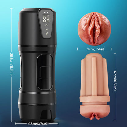 Challenger - 5 zuigniveaus, 10 vibratiemodi, mannelijke masturbator, instelbare multi-snelheid, realistische TPE-sleeve, IPX7 waterdicht