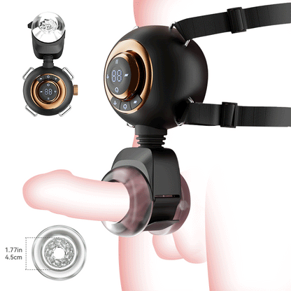 【Flitsverkoop: 30% KORTING】Hazel - Draagbare mannelijke masturbator 3-in-1 met siliconen huls, 9 standen voor stoten, draaien en vibreren