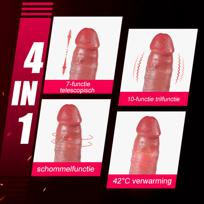 【Pre-order】Casimir - Realistische siliconen anale dildo van 7,4 inch met verwarmingsfunctie, stoot- en trilmodus, automatisch