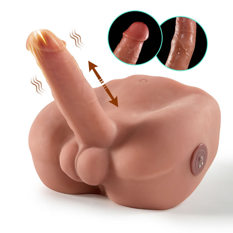 【Dante·Vurige diepe invoeging】 5-snelheden 2-frequenties telescopische vibratiemal - echte hardheid, gesimuleerde penis IPX7