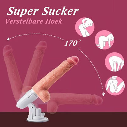 Stretch Lover Dildo 8 Telescopische Roterende Vibraties en Verwarmende