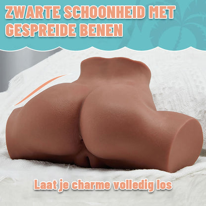 OYA Realistische Verleidelijke Sekspop met Dubbele Doorgang in Bruin