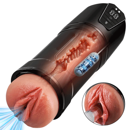 Challenger - 10 Vibraties, 5 Zuigmodi, Ultra-Realistische Vagina, Gesimuleerde Masturbator