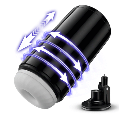 Lightspeed-7 soorten telescopische en 7 soorten draaibare zuignapsteunen, magnetische binnenste wand, 4-in-1 masturbator voor mannen