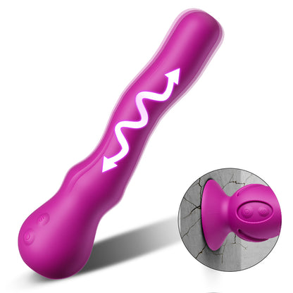 Nieuwe Wriggling-technologie G-spot Vibrator voor Clitoris & Anus met afneembare zuignapbasis