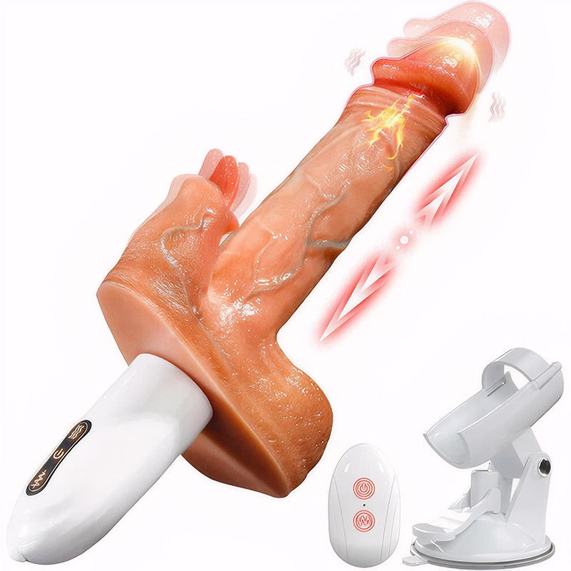 Acmejoy - Sex Machine 90° Automatisch Verstelbare 8 Stuwende & Trillende & Likkende Dildo's Vibrator