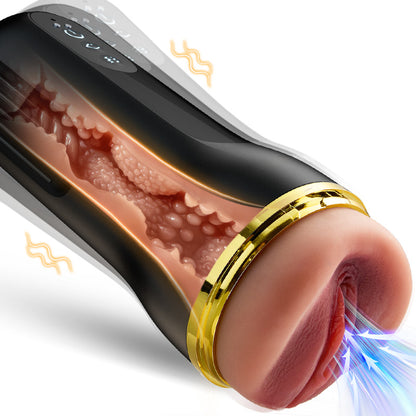 【Black Friday Bestseller】5 Zuigen 10 Vibrerende Gesimuleerde Vagina Ingang Mannelijke Masturbatie Cups