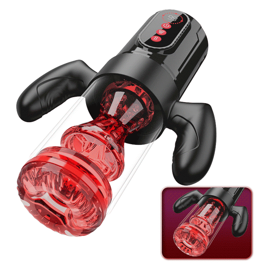 Terminator - Orale x Vaginale Seks! 9 Stretching Rotatie 9 Zuigen Met Handvat Mannelijke Masturbator