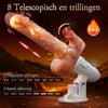 Acmejoy - Sex Machine 90° Automatisch Verstelbare 8 Stuwende & Trillende & Likkende Dildo's Vibrator