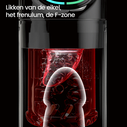 Scarlet - 360° Tonglekkende Levensechte Dikke Sleeve met 7 Zuigmodi Blowjob Stroker