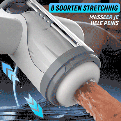 Getijden-Zelfsmerende 8 Intrekbare 8 Zuigende Handheld Masturbator voor Mannen