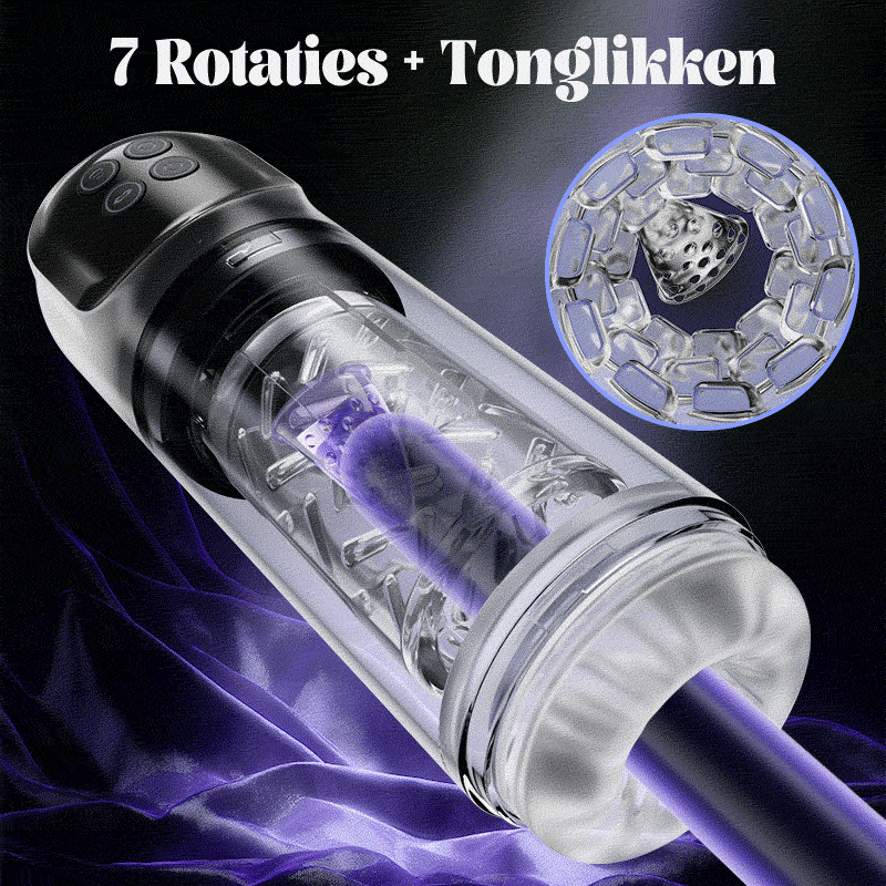 Vortex - 7 Zuigende Dubbele-Temperatuur SPA Boner Vergroter 7 Roterende 360° Massage Masturbator