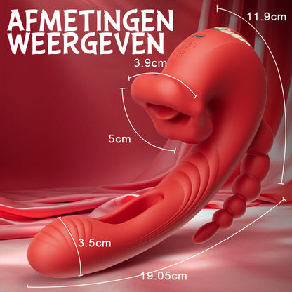 Little Angel - 9-frequenties bijten, vibreren, slaan, stimuleren van de clitoris, vagina en anus tegelijkertijd
