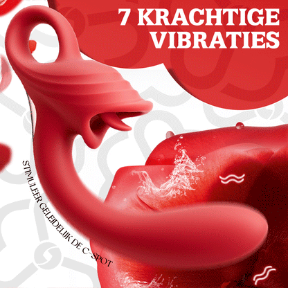 Trilfunctie met 7 vibratiefrequenties en tonglikfunctie, vingerringontwerp voor eenvoudig vasthouden