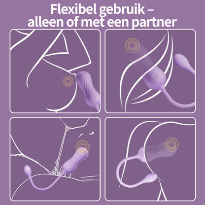 Elf — 9-Frequentie Vibratie en Rotatie, 360° Volledige Stimulatie Vibrator