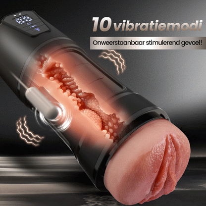 Challenger - 10 Vibraties, 5 Zuigmodi, Ultra-Realistische Vagina, Gesimuleerde Masturbator