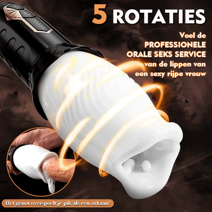 TORNADO 2 IN 1 Blowjob Cup Masturbator 5 Rotatie 10 Vibratie Acmejoy