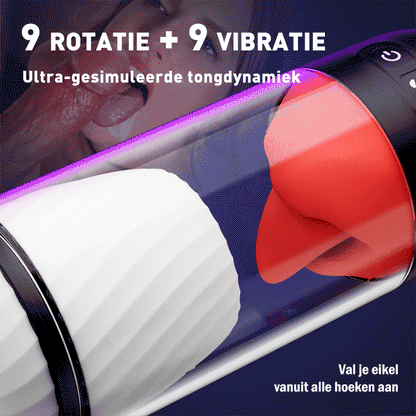Orale sex-Banshee-Masturbator 4 in 1，Verwisselbaar，9Keer 9Vibratie，IPX7