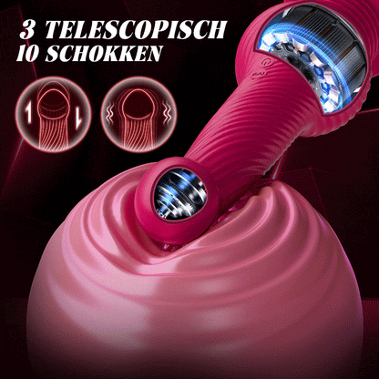 【Gratis verzending】Ethan -Knot Monster 3 Thrusting 10 Vibrerende 360° Swing Dildo 24cm