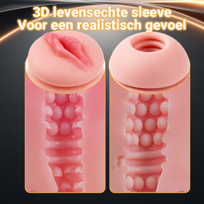 DualStorm - Automatische Stootmasturbator met Dubbele Ingang voor Mannen voor een Realistische Ervaring