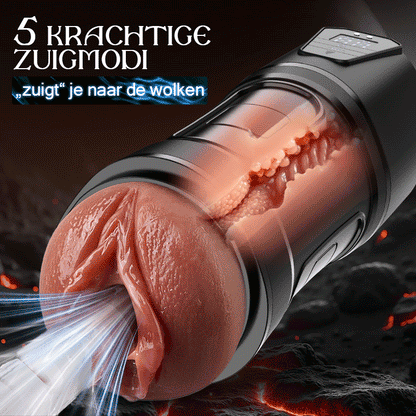 Challenger - 10 Vibraties, 5 Zuigmodi, Ultra-Realistische Vagina, Gesimuleerde Masturbator