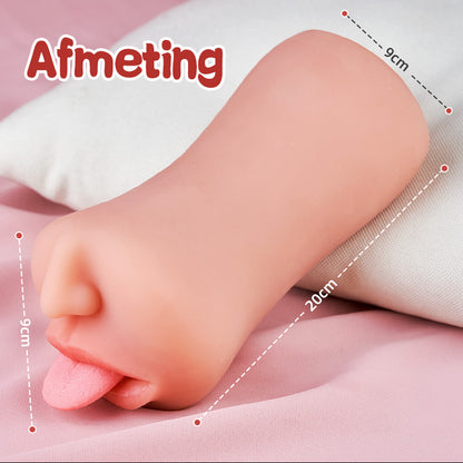 Hanny Temptation - 3 vibratiesnelheden 7 frequenties Tonglikkende Pocket Pussy Nude Kleur