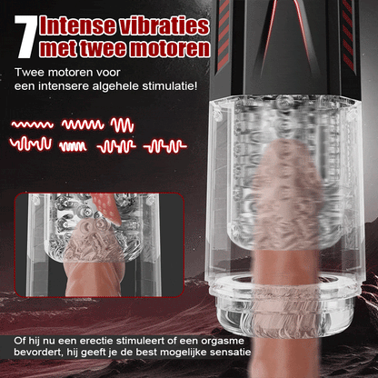 Mars - Orale Dominator 7 Vibrerend 7 Rekkend 7 Zwenkbaar 4-in-1 Masturbator met dubbele motor