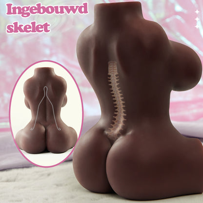 Leni - Sensuele Dual-Channel Torso met zacht TPE-lichaam & intensieve interne structuur