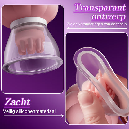 Thaliane – Handmatige zuig- en rotatienippelspeeltjes met twee verschillende borstelkoppen