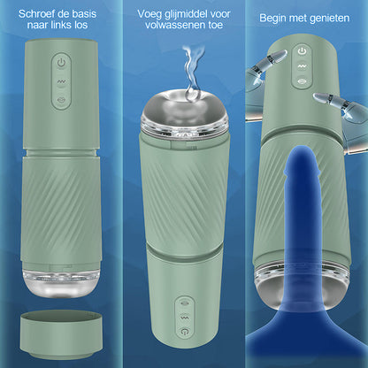 Abyss - 10 Zuig- & 10 Vibratie Vacuüm Penis Pomp Vergrotingspomp Mannen Masturbator