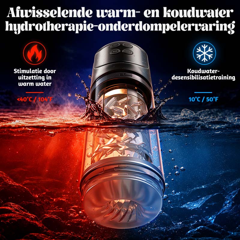 Vortex - 7 Zuigende Dubbele-Temperatuur SPA Boner Vergroter 7 Roterende 360° Massage Masturbator