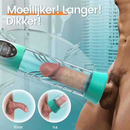 Green Pioneer - 4 drukniveaus en 9 zuigstanden Water Penispomp LCD-scherm