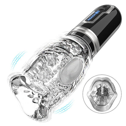 Tornado 3.0 - Dubbele Motor Orale Seks Analoge Masturbator 7 Vibraties 5 Intrekkingen 5 Rotatie