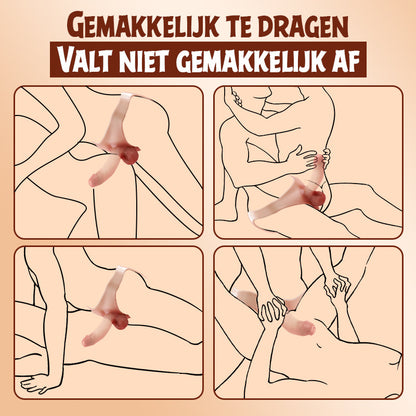 【Echte gebruikers zijn enthousiast】Nolan - Strap-on dildo van siliconen, draagbare holle dildo slip met 7.48'' realistische penis