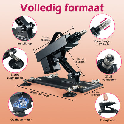 Azax - Ultiem genot met de best beoordeelde seksspeelmachine - 7 accessoires, automatische stootfunctie, anale liefde