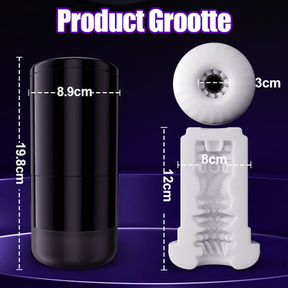 Lightspeed-7 soorten telescopische en 7 soorten draaibare zuignapsteunen, magnetische binnenste wand, 4-in-1 masturbator voor mannen