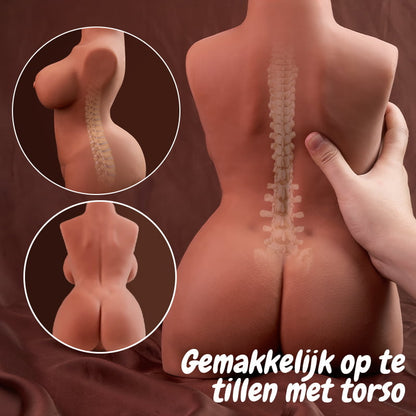 Chocolade Gekleurde Sekspop Masturbator Anus Vagina Masturbators 4.85KG Aivrobta