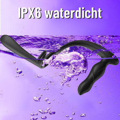 Dubbele Penetratie  Dubbele Vibratie  Koppel Vibrator met Sperma-Vergrendelingsring
