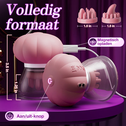 Thaliane – Handmatige zuig- en rotatienippelspeeltjes met twee verschillende borstelkoppen