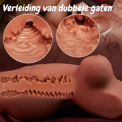 Chocolade Gekleurde Sekspop Masturbator Anus Vagina Masturbators 4.85KG Aivrobta