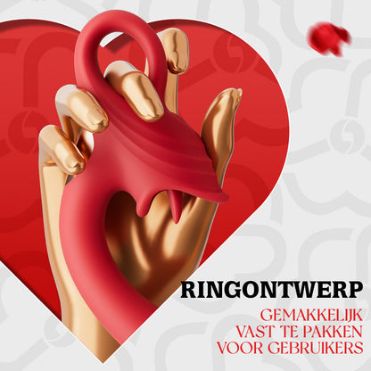 Trilfunctie met 7 vibratiefrequenties en tonglikfunctie, vingerringontwerp voor eenvoudig vasthouden