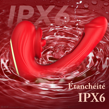 Papaver rhoeas——10-frequentie rotatie + vibratie + klappen, drie-in-één G-spot vibrator