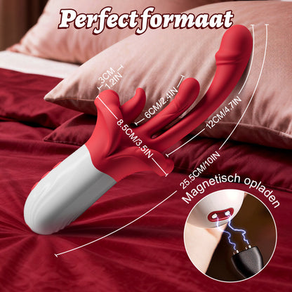 Tindra - Nieuwe verbeterde 4-in-1 tonglik-, schommel-, verwarmings- en G-spot vibrator voor vrouwen