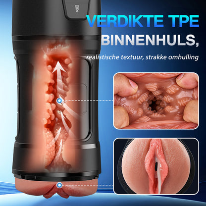 Challenger - 10 Vibraties, 5 Zuigmodi, Ultra-Realistische Vagina, Gesimuleerde Masturbator