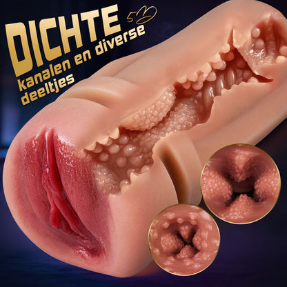 【Black Friday Bestseller】5 Zuigen 10 Vibrerende Gesimuleerde Vagina Ingang Mannelijke Masturbatie Cups